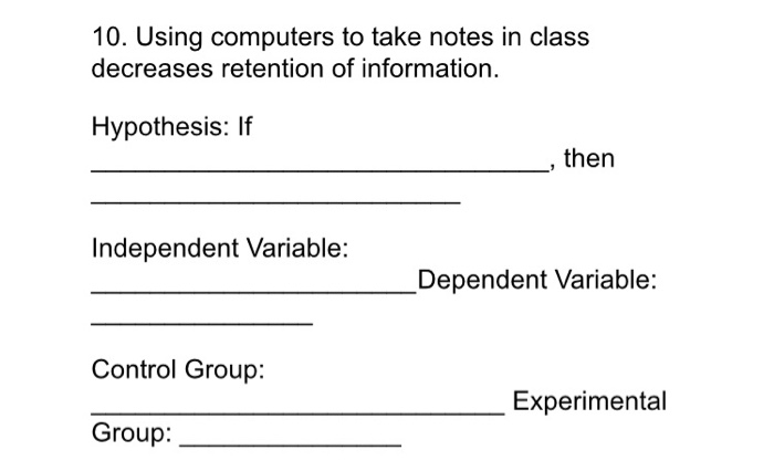  10. Using computers to take notes in class decreases retention of
