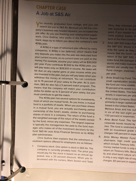 at S&S Air, please. The book is Essentials of Corporate Finance 9th