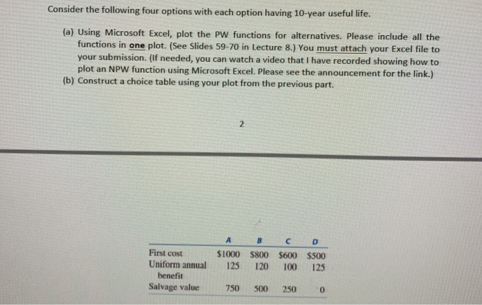 Please write out all excel functions for the first part and hand