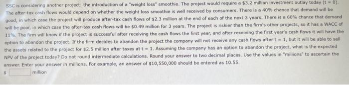 is considering the development of a new line of high-protein energy smoothies,