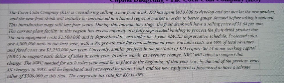 Based on the information provided (the calculation work is already done), what