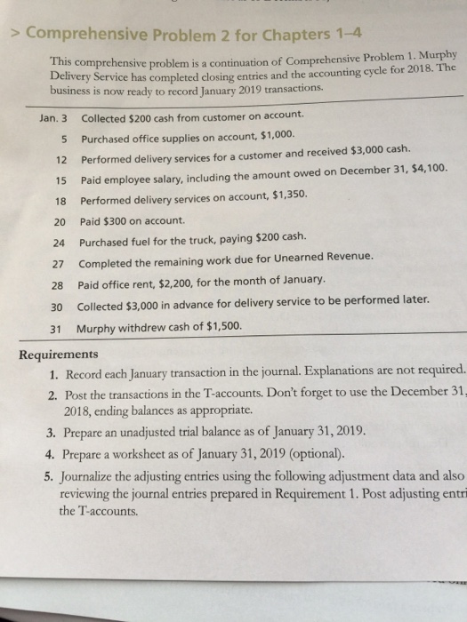 Requirement 2,3,5 > Comprehensive Problem 2 for Chapters 1-4 comprehensive problem is