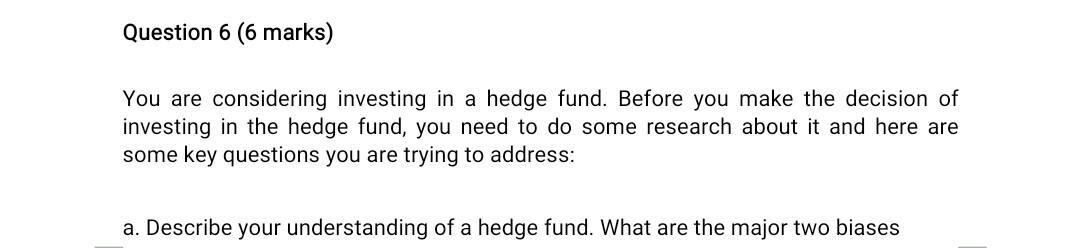 please answer this as soon as possible... Question 6 (6 marks)