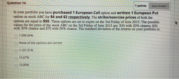  PLEASE HELPPP Question 14 1 points Save Answer In your portfolio