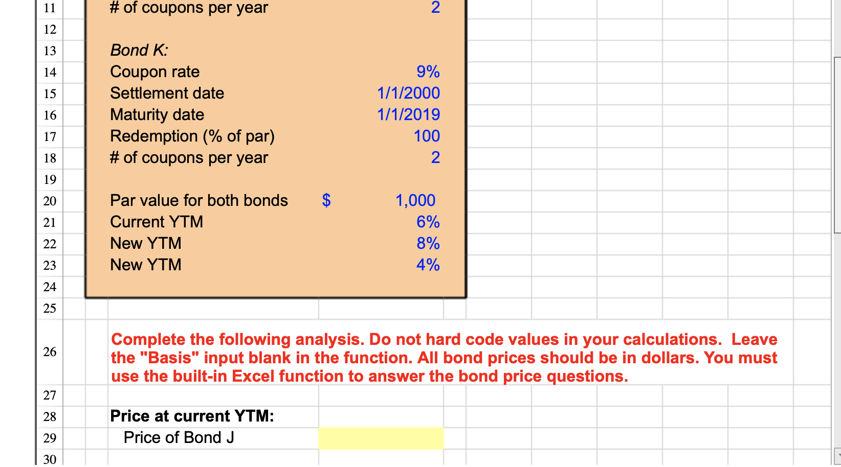 3 percent. Bond K has a coupon rate of 9 percent. Both