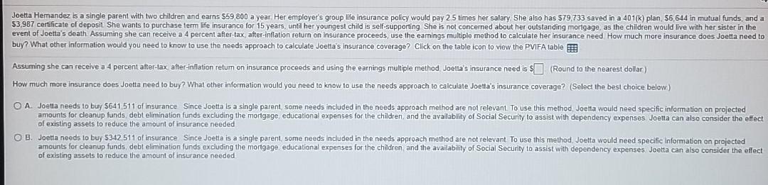  Joetta Hernandez is a single parent with two children and earns