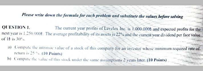  Please write down the formula for each problem and substitute the