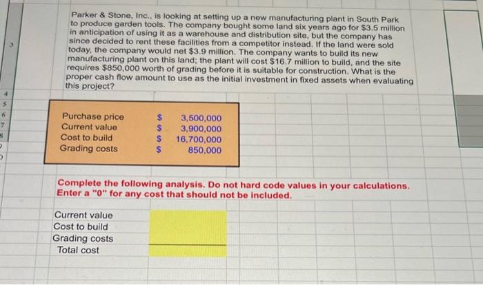  please use excel function Parker & Stone, Inc., is looking at