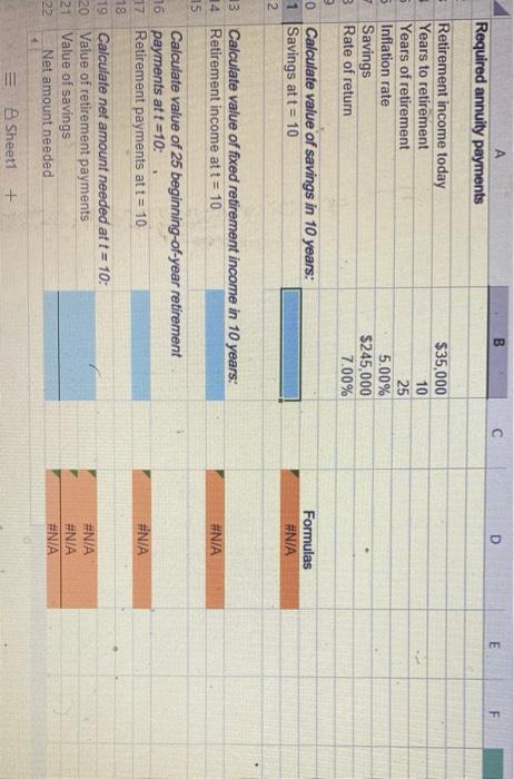 50 years old and will retire in 10 years. He expects to