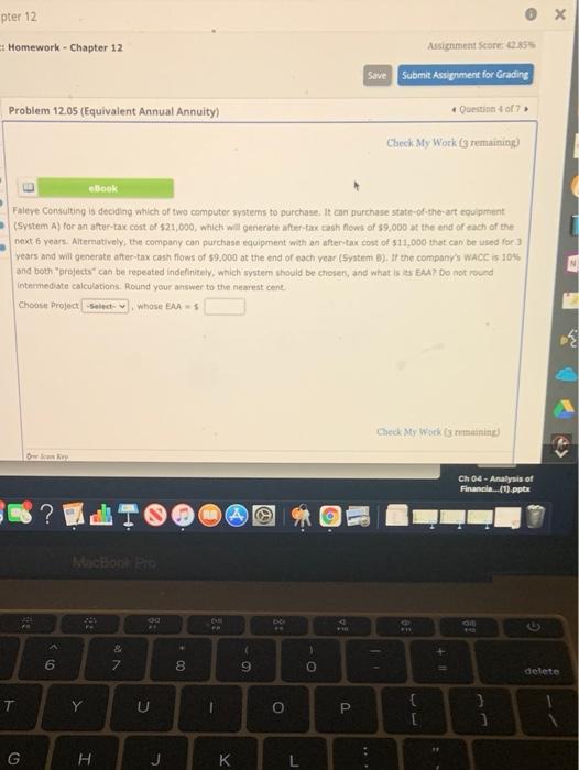  0 x pter 12 : Homework - Chapter 12 Assignment Score