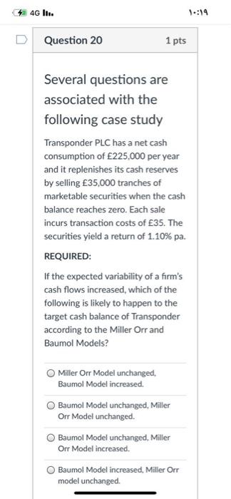 pts Several questions are associated with the following case study Transponder PLC