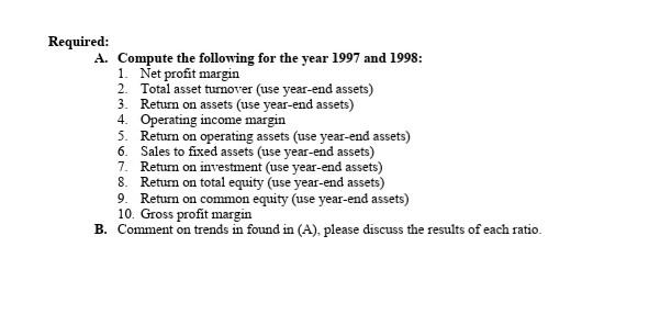 10 for 'a' and 5 for 'b') The consolidated statement of earnings