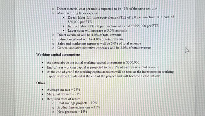 and capital expenditures: Manufacturing expenses for ten test machines - $3,700,000 (tax