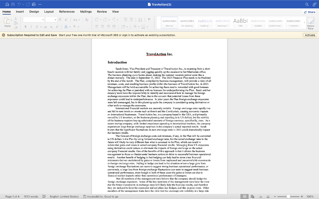 Please write one paragraph below demonstrating: Decide on a hedging strategy recommendation