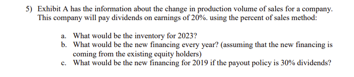 5) Exhibit A has the information about the change in production