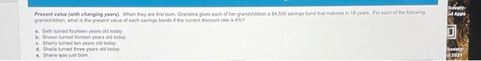  ud Apps Present value with changing year when they are frstbom.
