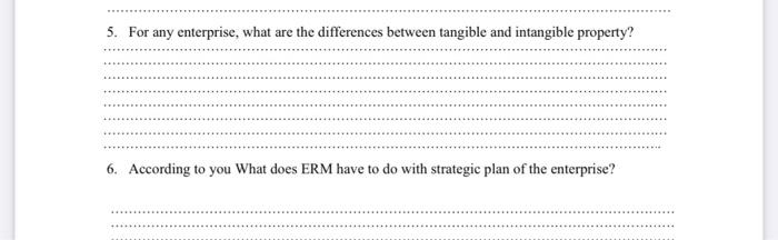  5. For any enterprise, what are the differences between tangible and