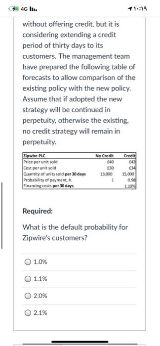 1 pts Several questions are associated with the following case study Zipwire