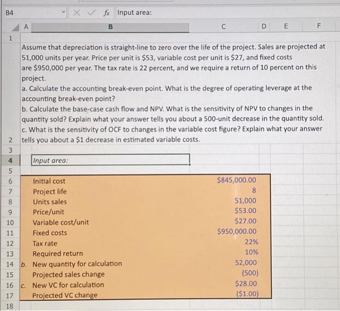 the life of the project. Sales are projected at 51,000 units per