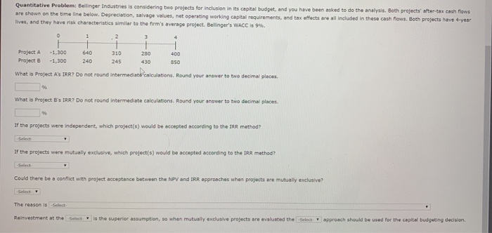 in its capital budget, and you have been asked to do the