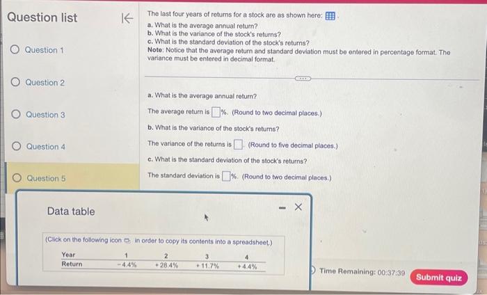  Question list Question 1 Question 2 Question 3 Question 4 Question