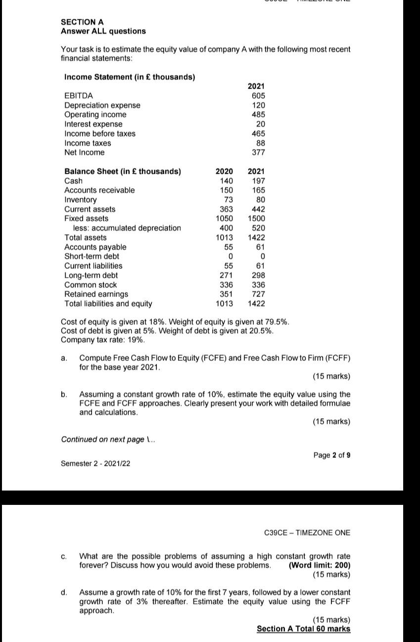  please do C and D correctly will upvote SECTION A Answer