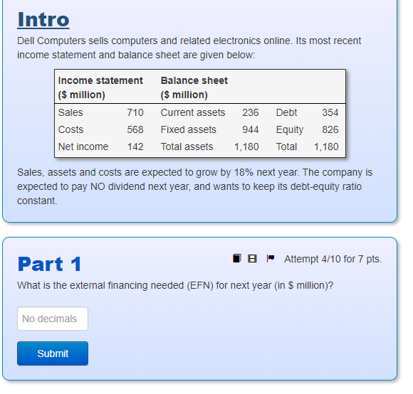  Intro Dell Computers sells computers and related electronics online. Its most