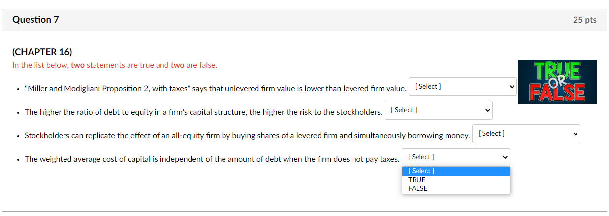 (CHAPTER 16) In the list below, two statements are true and