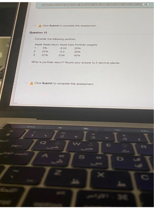  Click Submit to complete this assessment Question 15 1 Consider the