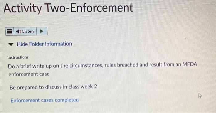 write up about MFDA Hide Folder Information Instructions Do a brief write