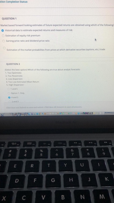  ition Completion Status: QUESTION 1 Mart based forward looking estimates of