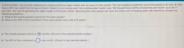 Please help solve part b In this problem, we consider replacing an