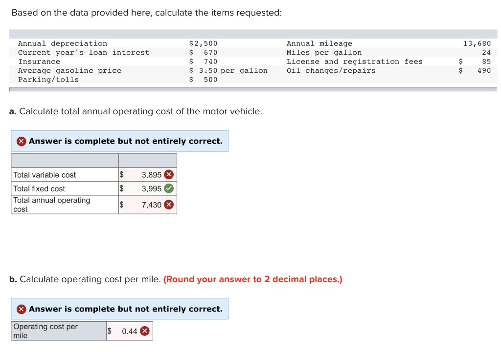  Based on the data provided here, calculate the items requested: 13,680