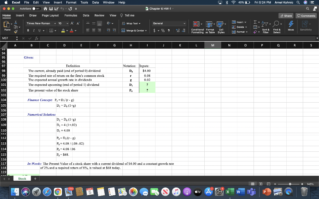  Data Window Help * 40% D Fri 5:24 PM Arnel Kohnic