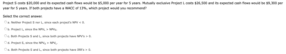  Please show all steps (excel formulas used or calculation steps) Project