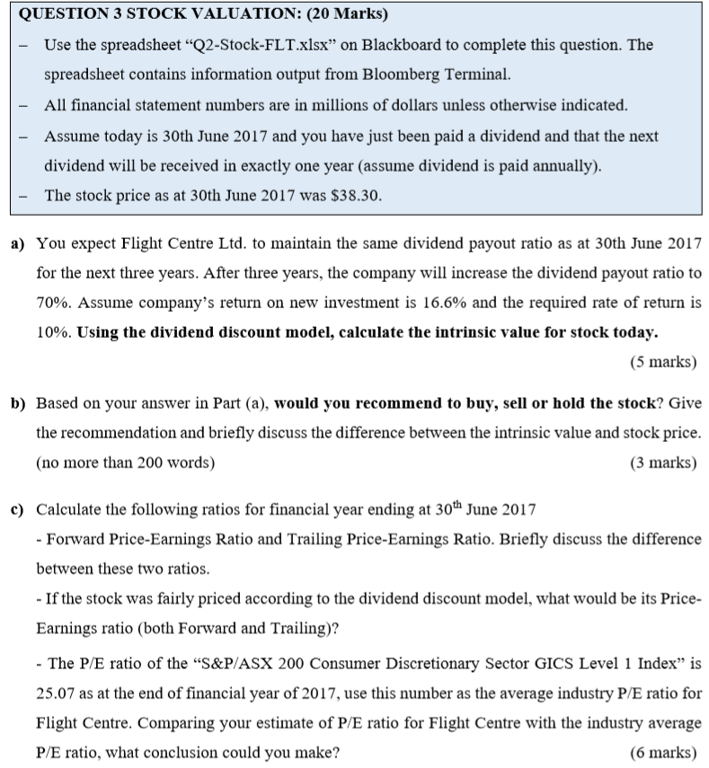 Hi I have a Finance based question which I need help with.