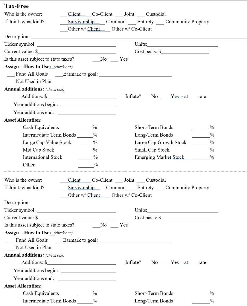 Worth H = owned by husband W = owned by wife JT