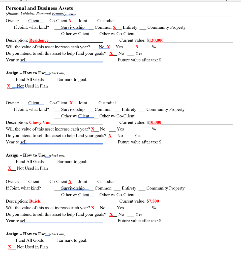 = Joint Personal Information Client Co-Client Full name James Jones Connie Jones