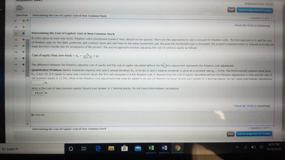  ASSILICE 3 Assignment Score: 56.12% Save Submit Assignment for Grading Questions
