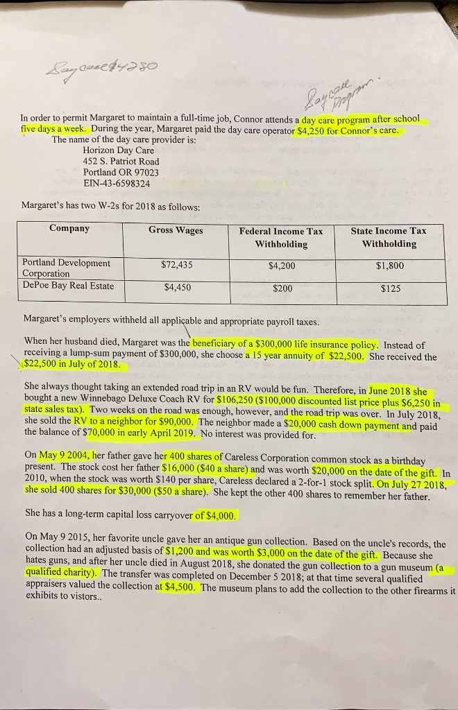 day of final -May 21st Instructions: Please complete the reaquired federal individual