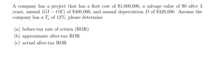 do on paper please A company has a project that has a