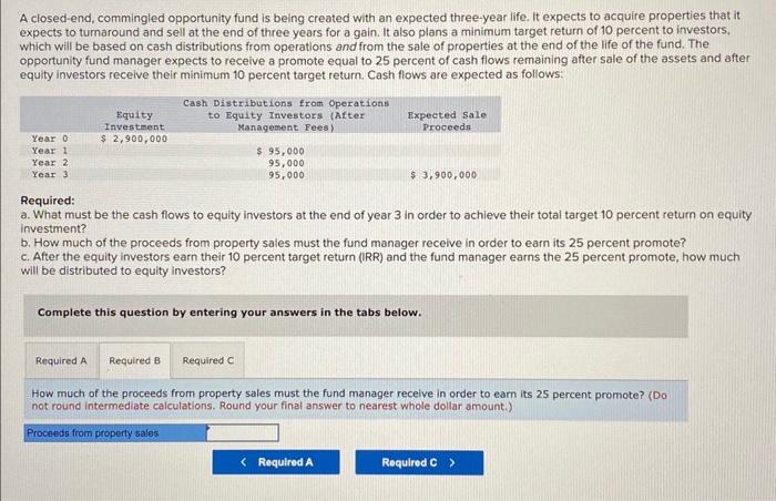 an expected three-year life. It expects to acquire properties that it expects