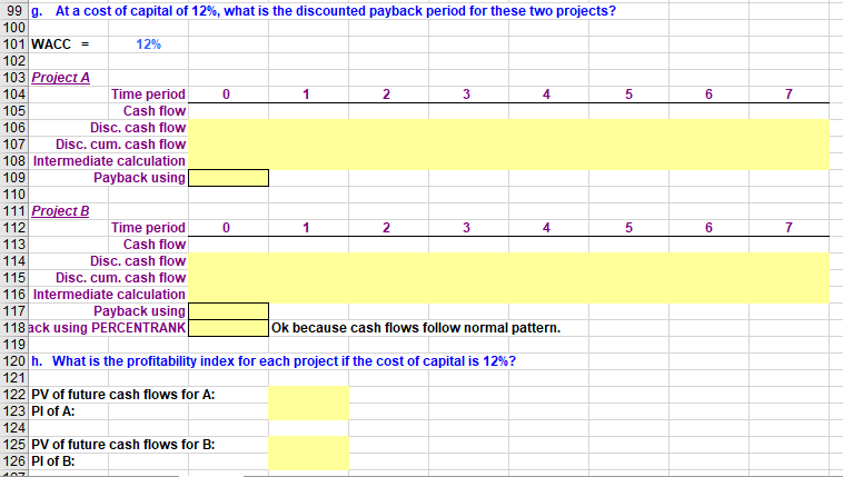 and, 200 Project B $575, 190, 190, 190, 190, 190, 190 and,