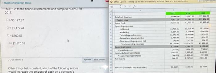 of excel sheet Question Completion Status Office Update To keep up to