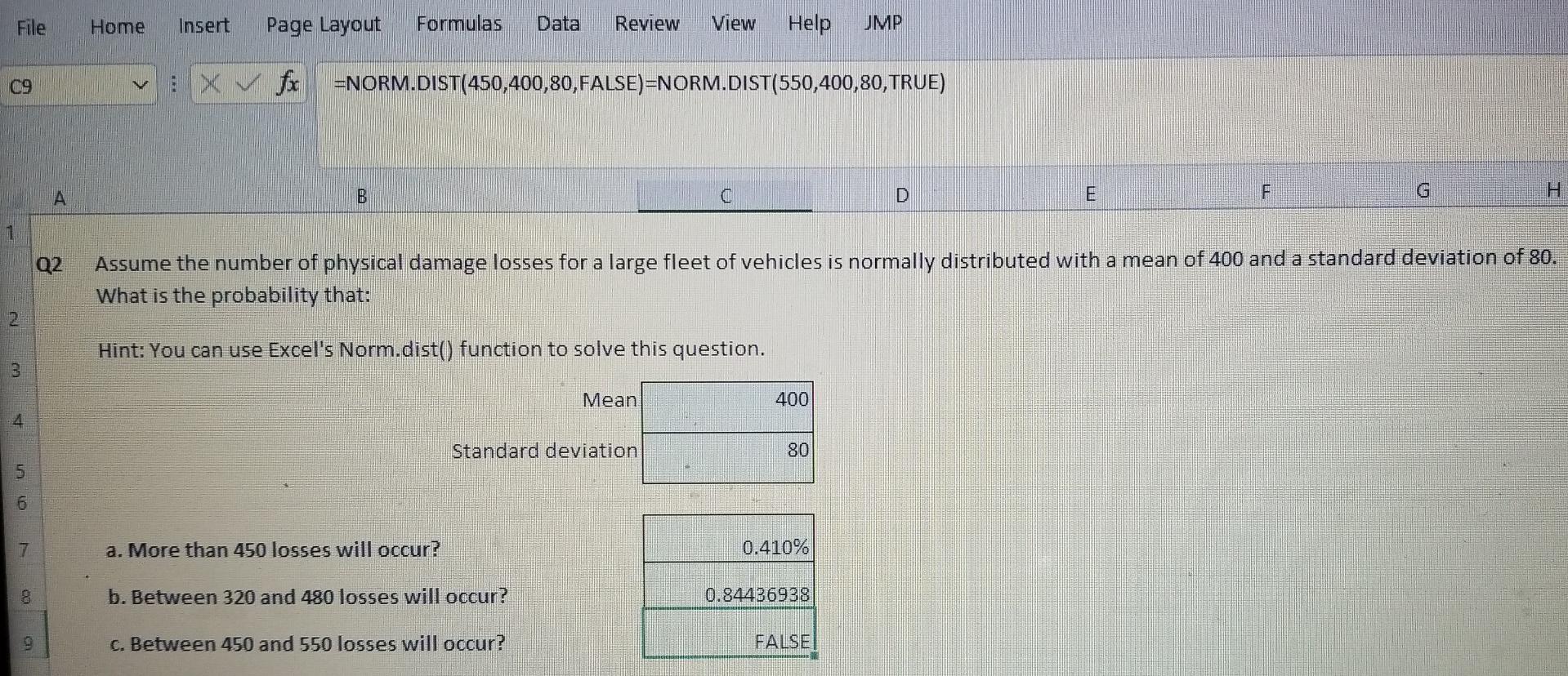  File Home Insert Page Layout Formulas Data Review View Help JMP