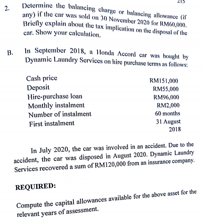 in relation to assets purchased mainly to use in the business: Asset