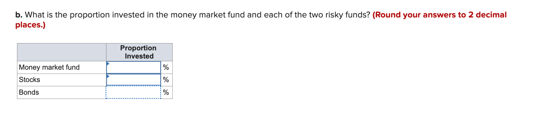 is considering three mutual funds. The first is a stock fund, the