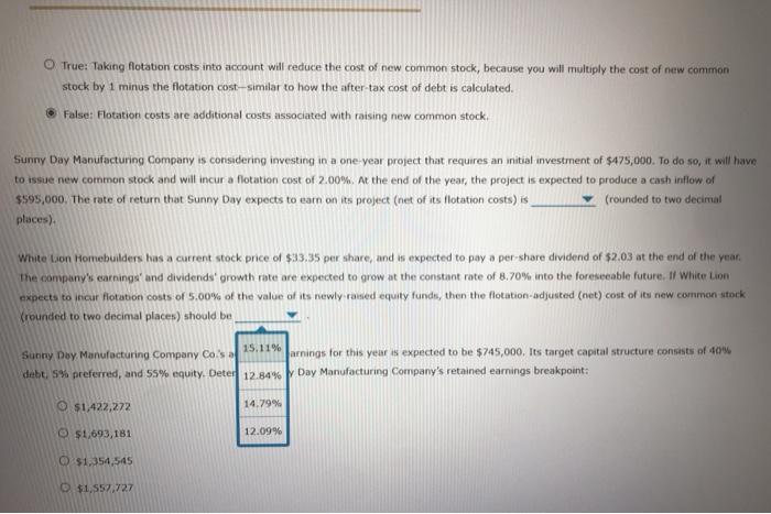 of new common stock, because you will multiply the cost of new