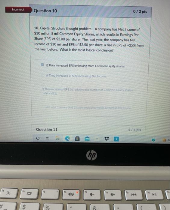 det Working Capital Partial Question 2 1/2 pts 2. There are four