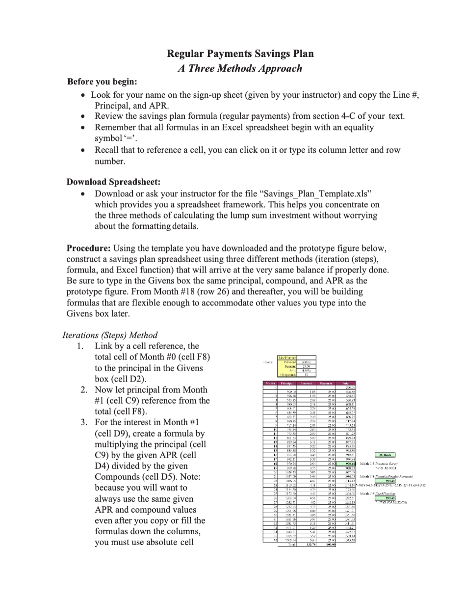  Regular Payments Savings Plan A Three Methods Approach Before you begin: